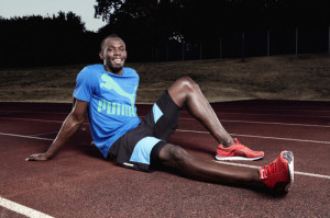Usain Bolt wears the PUMA Faas 100R