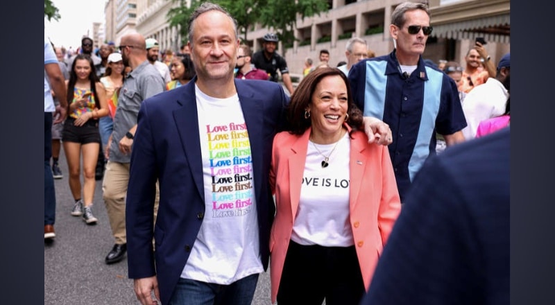 US Vice President Kamala Harris the 1st sitting VP to March in a Pride Event